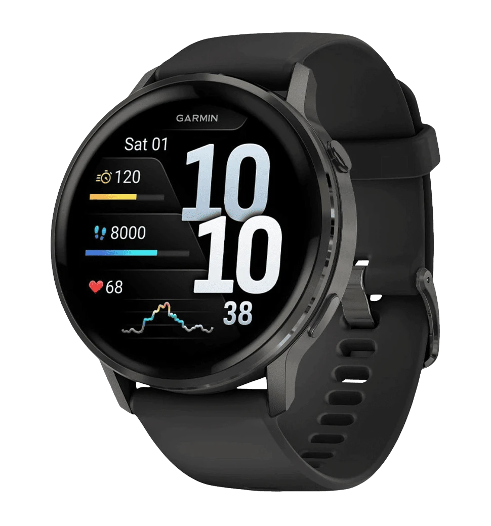Смарт-часы Garmin Venu 4 45 mm Slate with Black Silicone Band (010-03014-00)