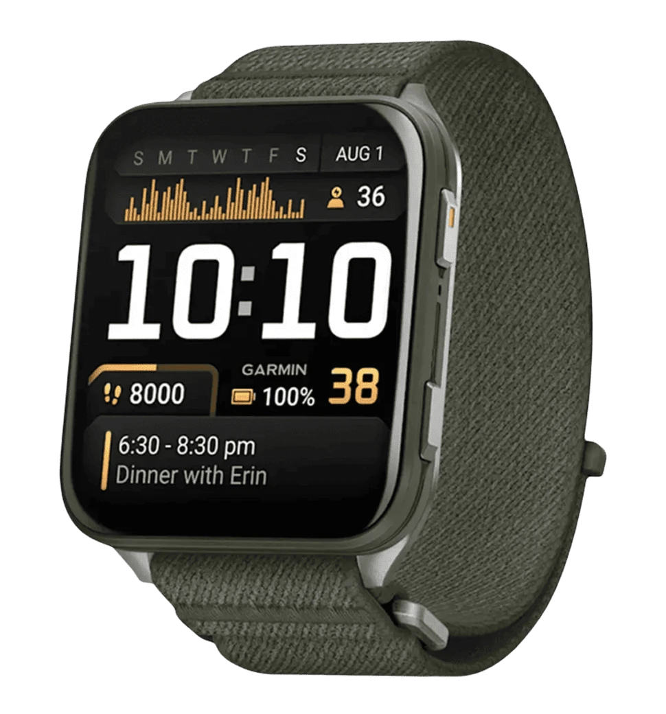 Смарт-годинник Garmin Venu X1 Moss with Titanium Caseback and Moss ComfortFit Nylon Band (010-02980-01/03)