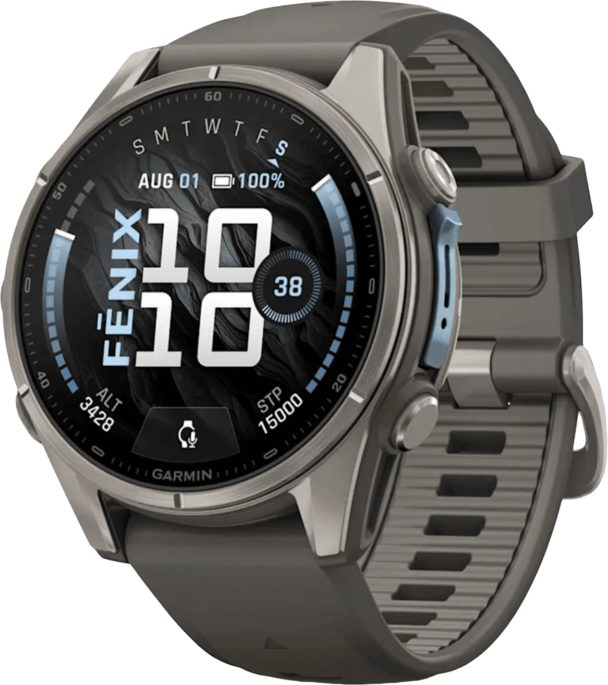 Спортивний годинник Garmin Fenix 9 43mm AMOLED Sapphire Titanium with Pebble Gray Silicone Band (010-04761-10)