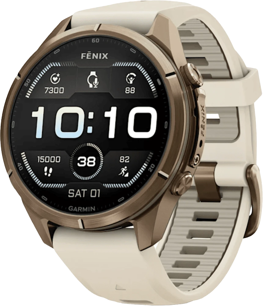 Спортивний годинник Garmin Fenix 9 Pro 43mm AMOLED Sapph.Autumn Gold Titanium with Cream/French Gray Silicone (010-04335-25)