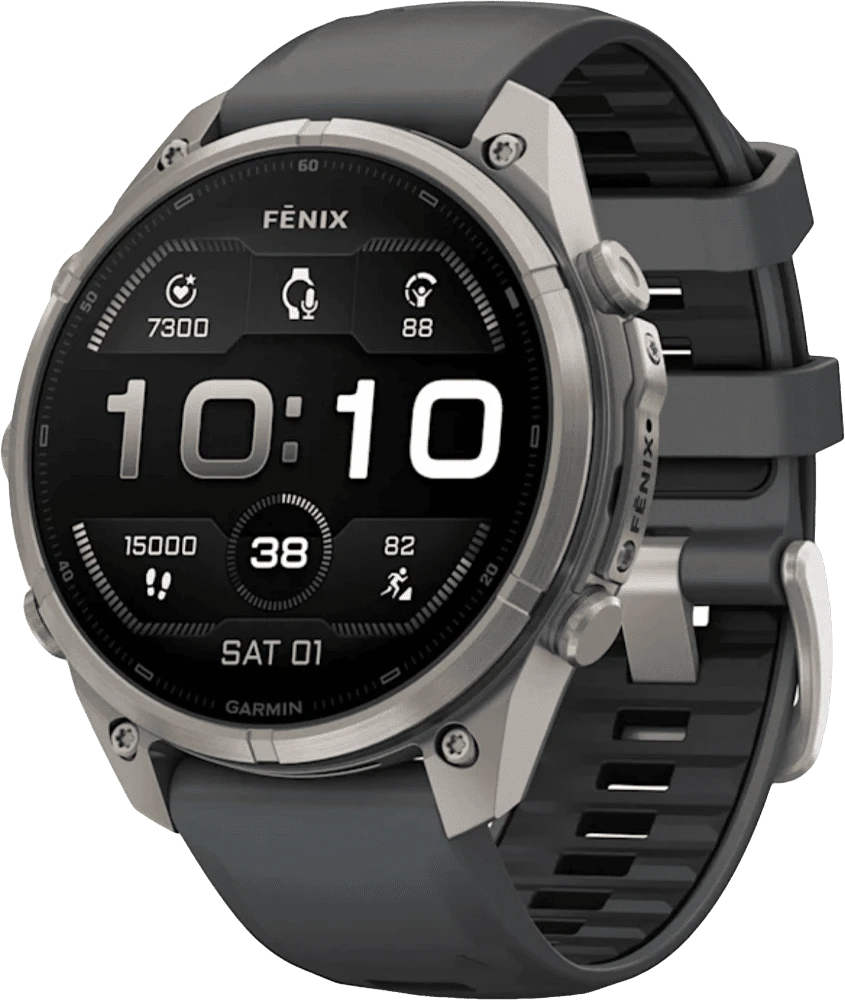 Спортивний годинник Garmin Fenix 9 Pro 47mm AMOLED Sapph.Titanium with Graphite/Black Silicone Band (010-04336-25)
