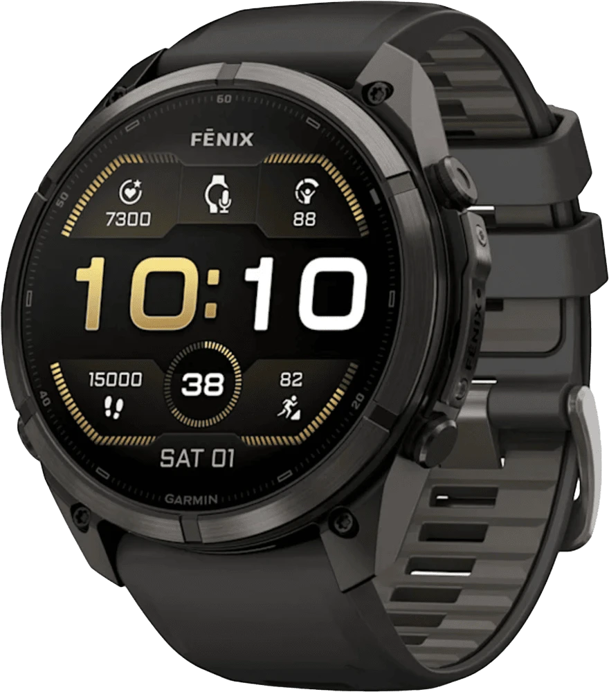 Спортивний годинник Garmin Fenix 9 Pro 51mm AMOLED Sapph Carbon Gray DLC Tit. Black/Pebble Gray Silicon Band (010-04337-15)