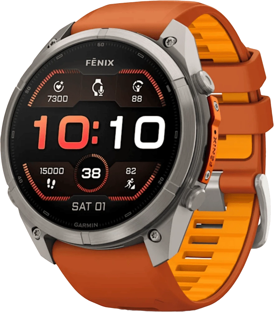 Спортивний годинник Garmin Fenix 9 Pro 51mm AMOLED Sapph. Tit. Autumn Orange/Spark Orange Silicone Band (010-04337-05)