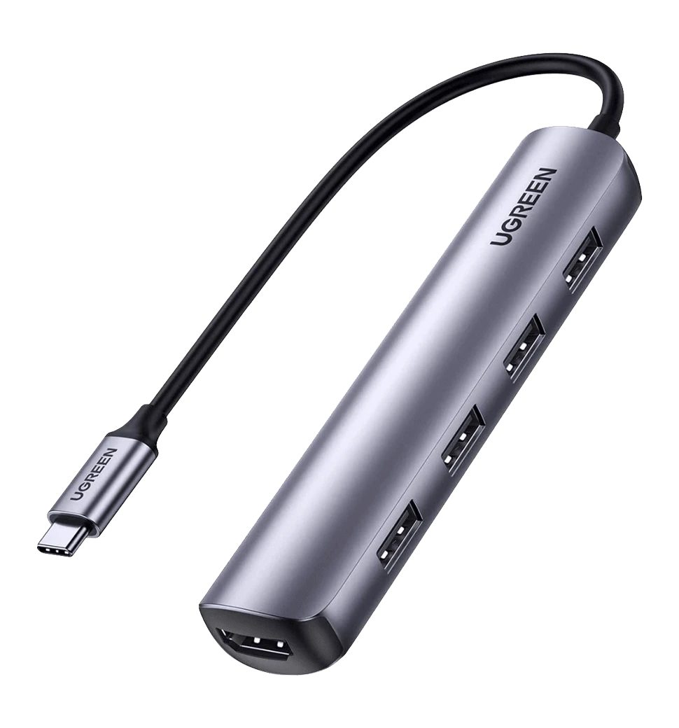 Хаб UGREEN CM417 USB-C to 4xUSB 3.0+HDMI Adapter Space Gray (20197)