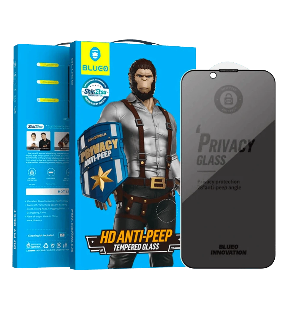 Захисне скло Blueo 2.5D Full Cover Anti-Peep для Apple iPhone 16 Pro (6.3") (Чорний)